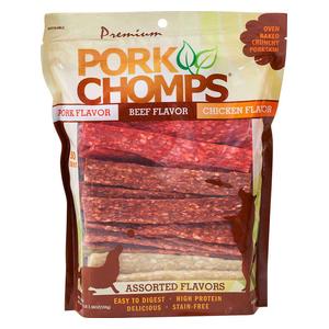 Premium Pork Chomps Assorted Crunch Strips Dog Treat Chews  Scott Pet